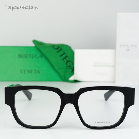 BRAND NEW Bottega Veneta BV1289O 001 Black Demo Square Women Eyeglasses - Picture 2 of 8